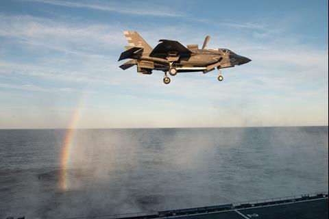 32 - F-35B conducting sea trials on the Italian Navy's ITS Cavour aircraft carrier